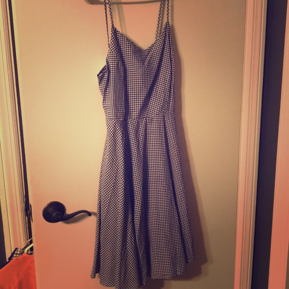 Blue gingham dress